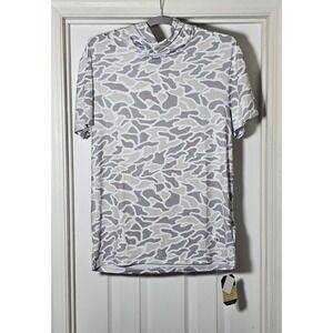 Burlebo Short Sleeve Performance Hoodie T Shirt Men's Size Medium White Camo